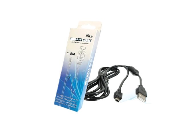 &uu CABLE CARGADOR JOYSTICK PS3 1.5 MTS + FILTRO